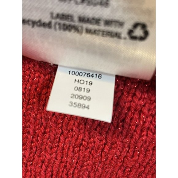 JM Collection Sweater Jacket Women Size Small Petite Red Sparkles Cotton Blend - Picture 8 of 12
